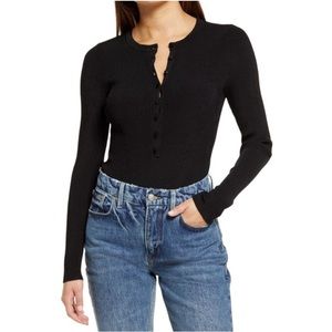 LIKE NEW Good American Black Ribbed Body Suit